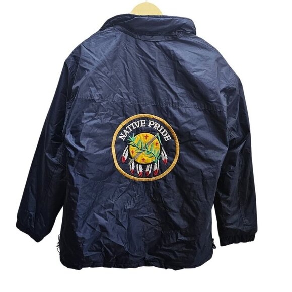 Native American Front and Back Embroidery Puffer Jacket Small - Picture 1 of 7